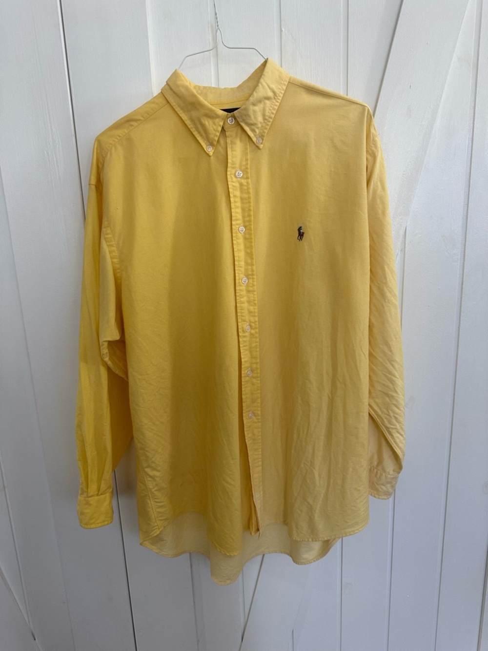 Ralph Lauren Yellow Long-Sleeve Button-Down Dress Shirt
